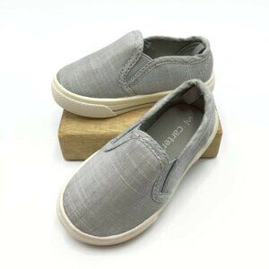 Carter's Toddler Slip On Shoes Sz 5 Boy Girl DAMON Gray Neutral No Tie Sneakers